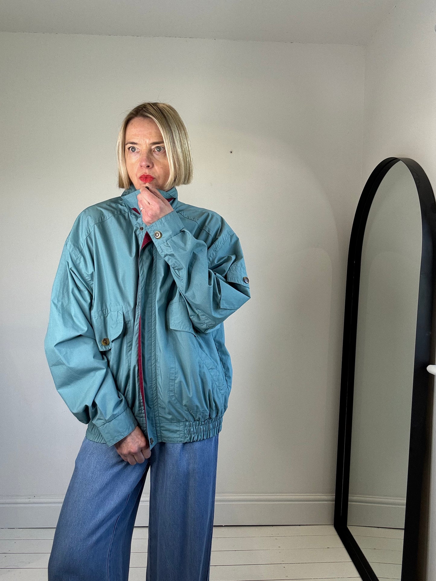 VINTAGE windbreaker two tone jacket