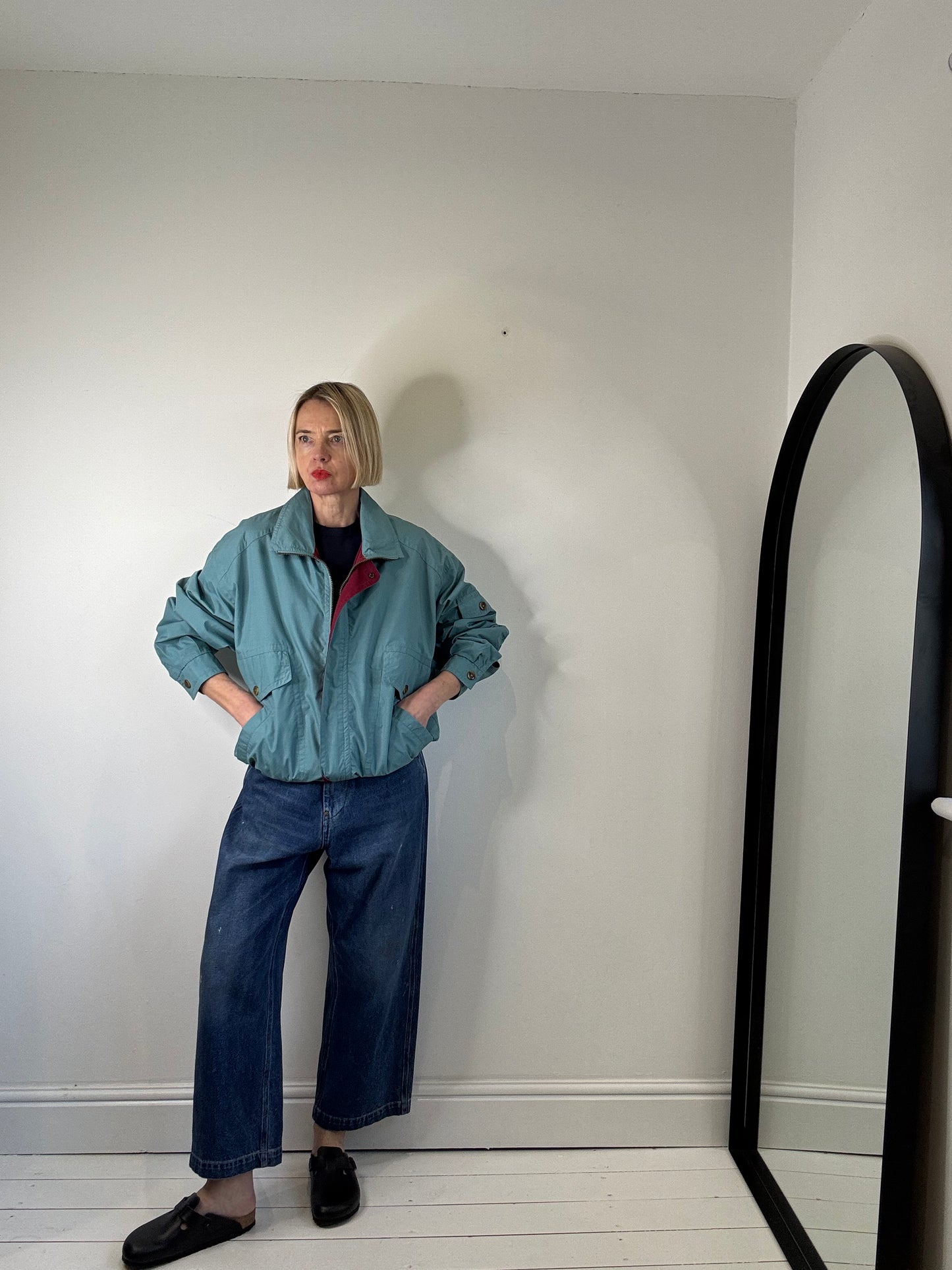VINTAGE windbreaker two tone jacket