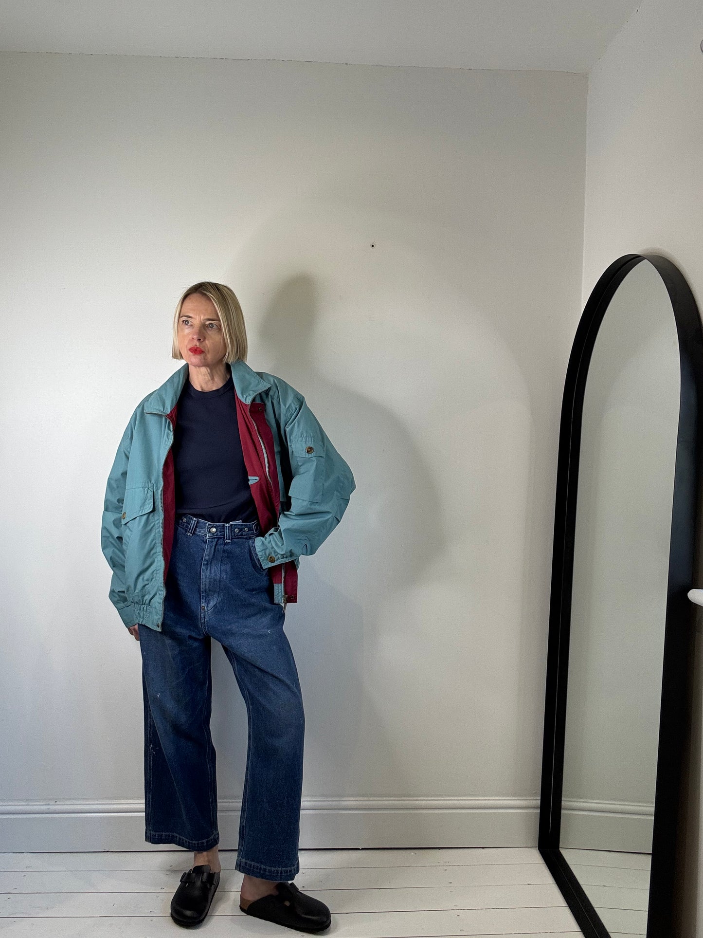VINTAGE windbreaker two tone jacket
