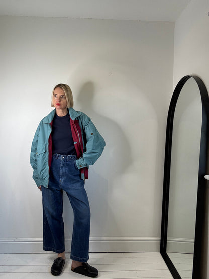 VINTAGE windbreaker two tone jacket