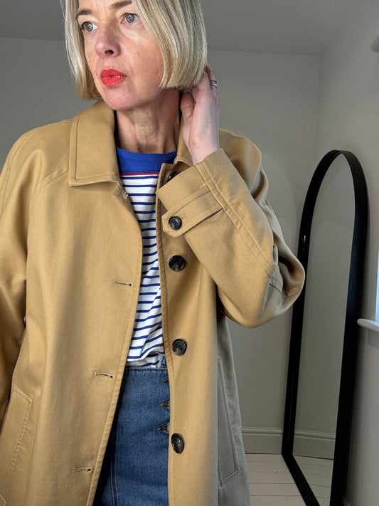 jaeger single breasted mac horn buttons women's preloved