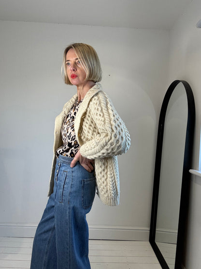 Leopard print crepe blouse