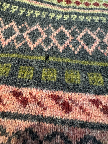 NIBBLED KNIT: Patterned vintage crew