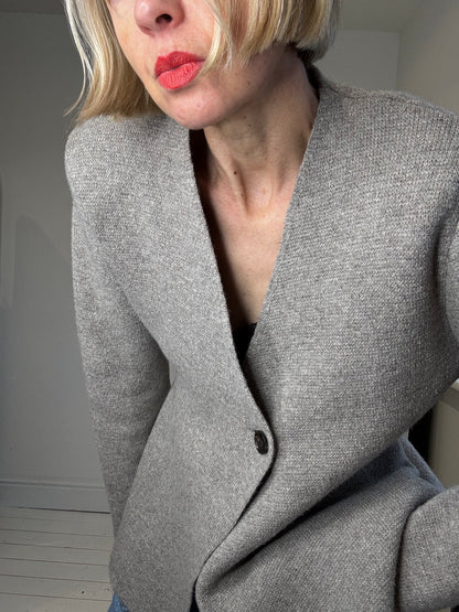 Wool asymmetric cardigan
