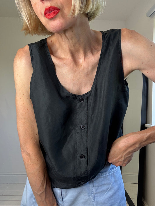 VINTAGE silk vest top