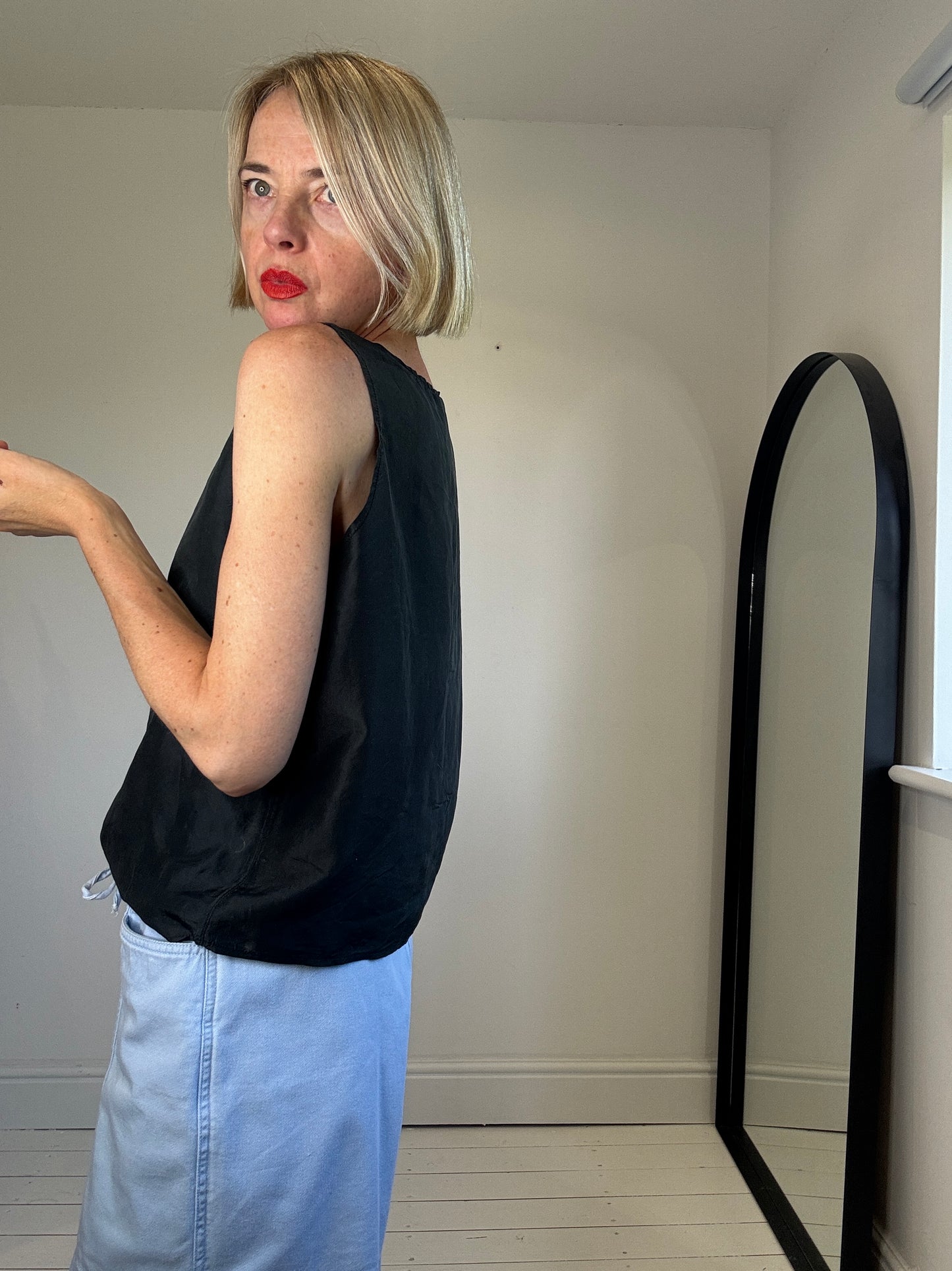 VINTAGE silk vest top