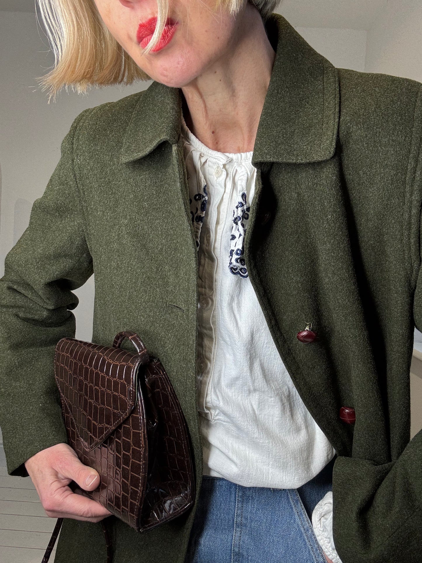 VINTAGE mock croc bag