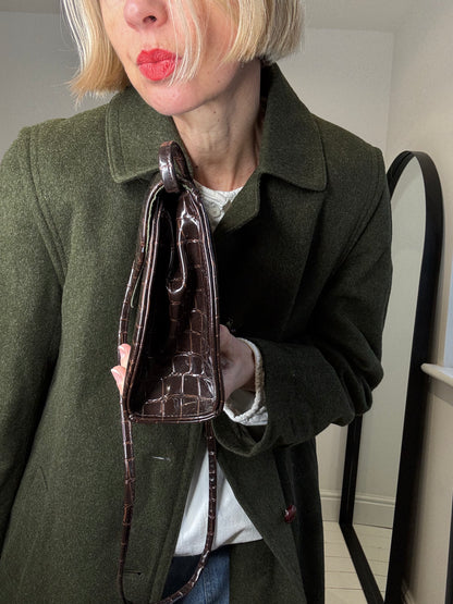 VINTAGE mock croc bag