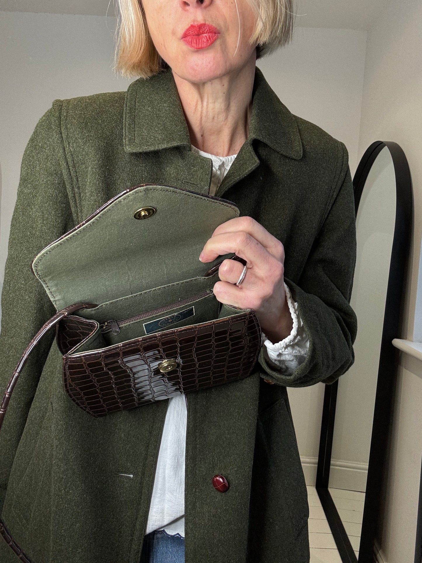 VINTAGE mock croc bag