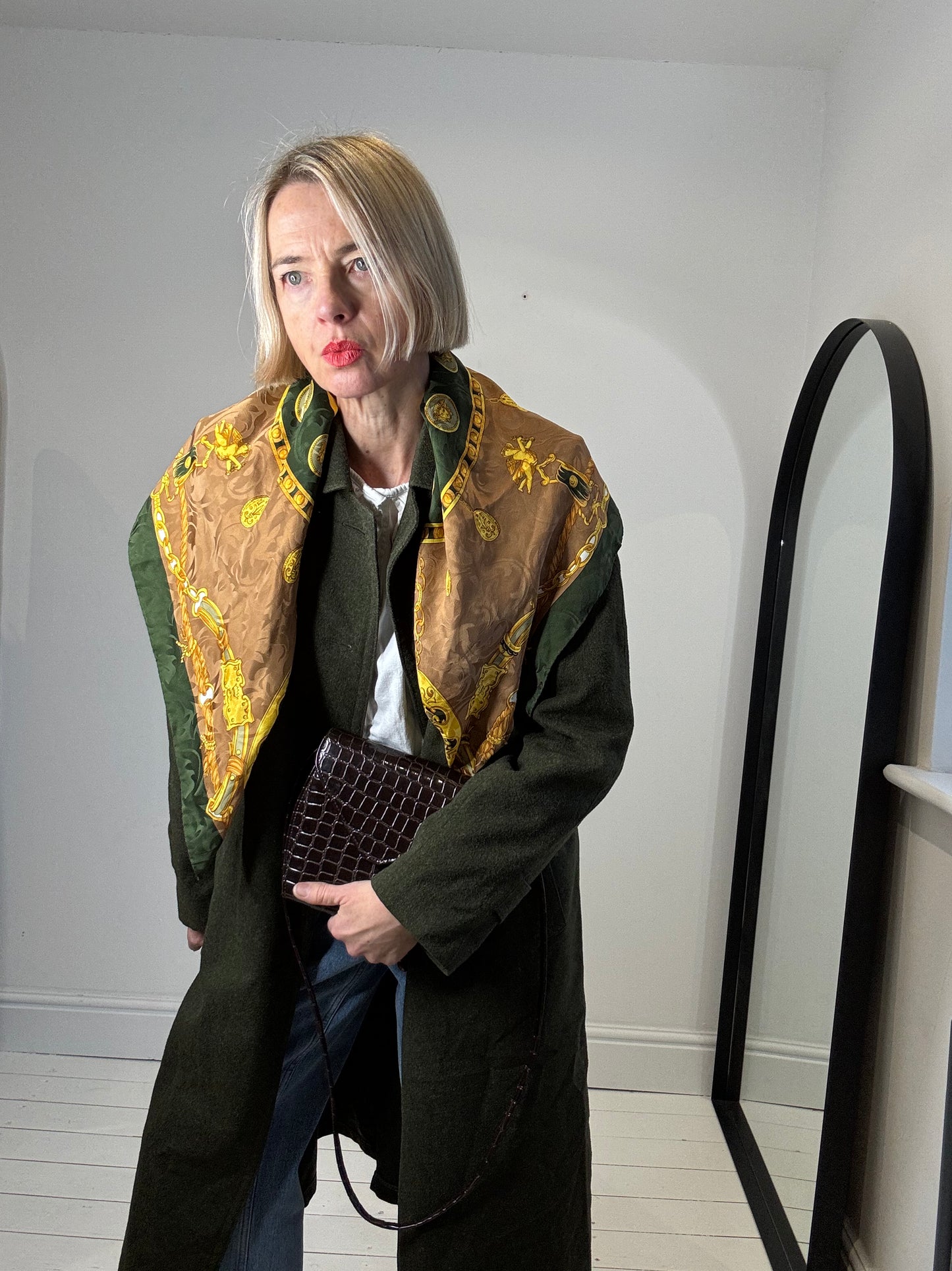 VINTAGE mock croc bag