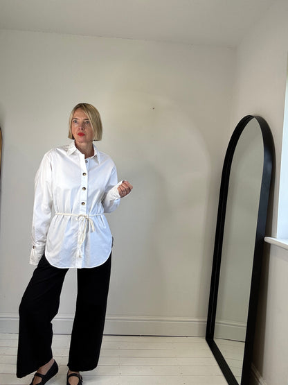 SARAH BUTE tie back cotton shirt