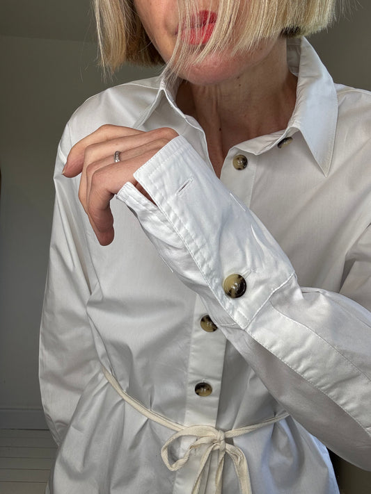 SARAH BUTE tie back cotton shirt