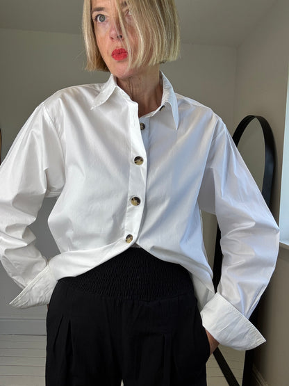 SARAH BUTE tie back cotton shirt