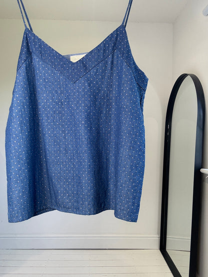 Denim stud cami