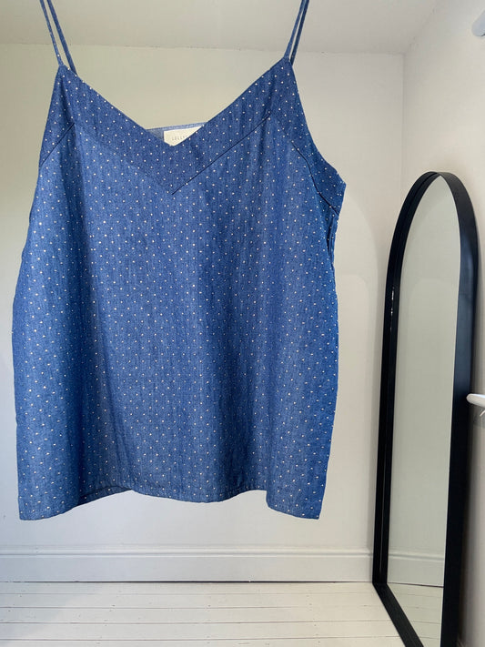 Denim stud cami