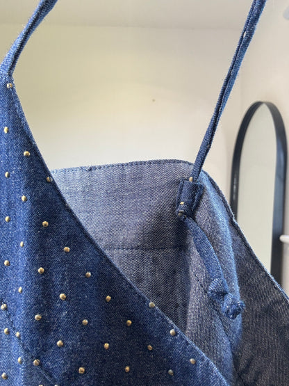 Denim stud cami