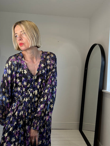 Metallic star chiffon dress