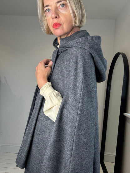 Grey flannel cape