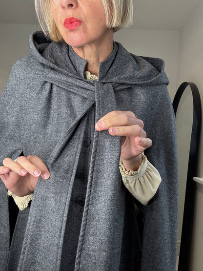 Grey flannel cape