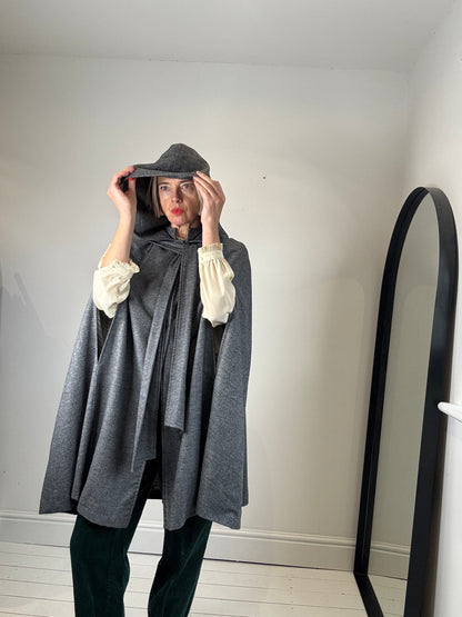Grey flannel cape
