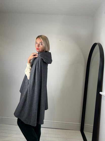Grey flannel cape