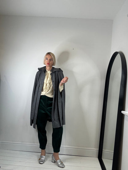 Grey flannel cape