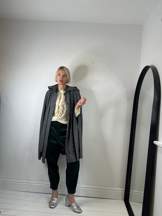 Grey flannel cape