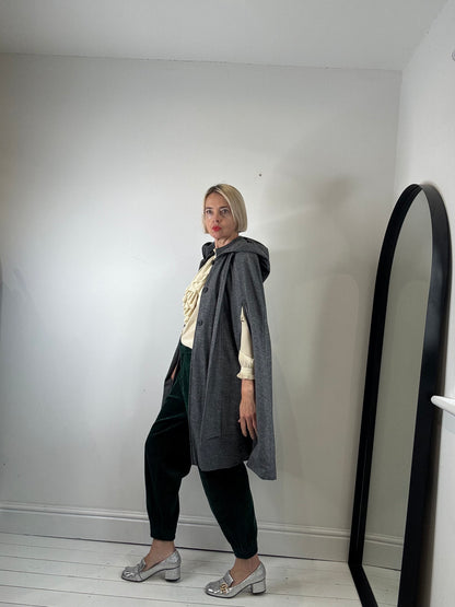 Grey flannel cape