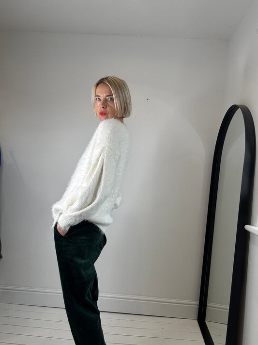 Fluffy pearl cardigan