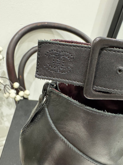 CHANEL ankle boots with iconic toe cap & quilting