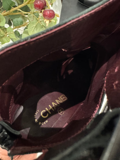 CHANEL ankle boots with iconic toe cap & quilting