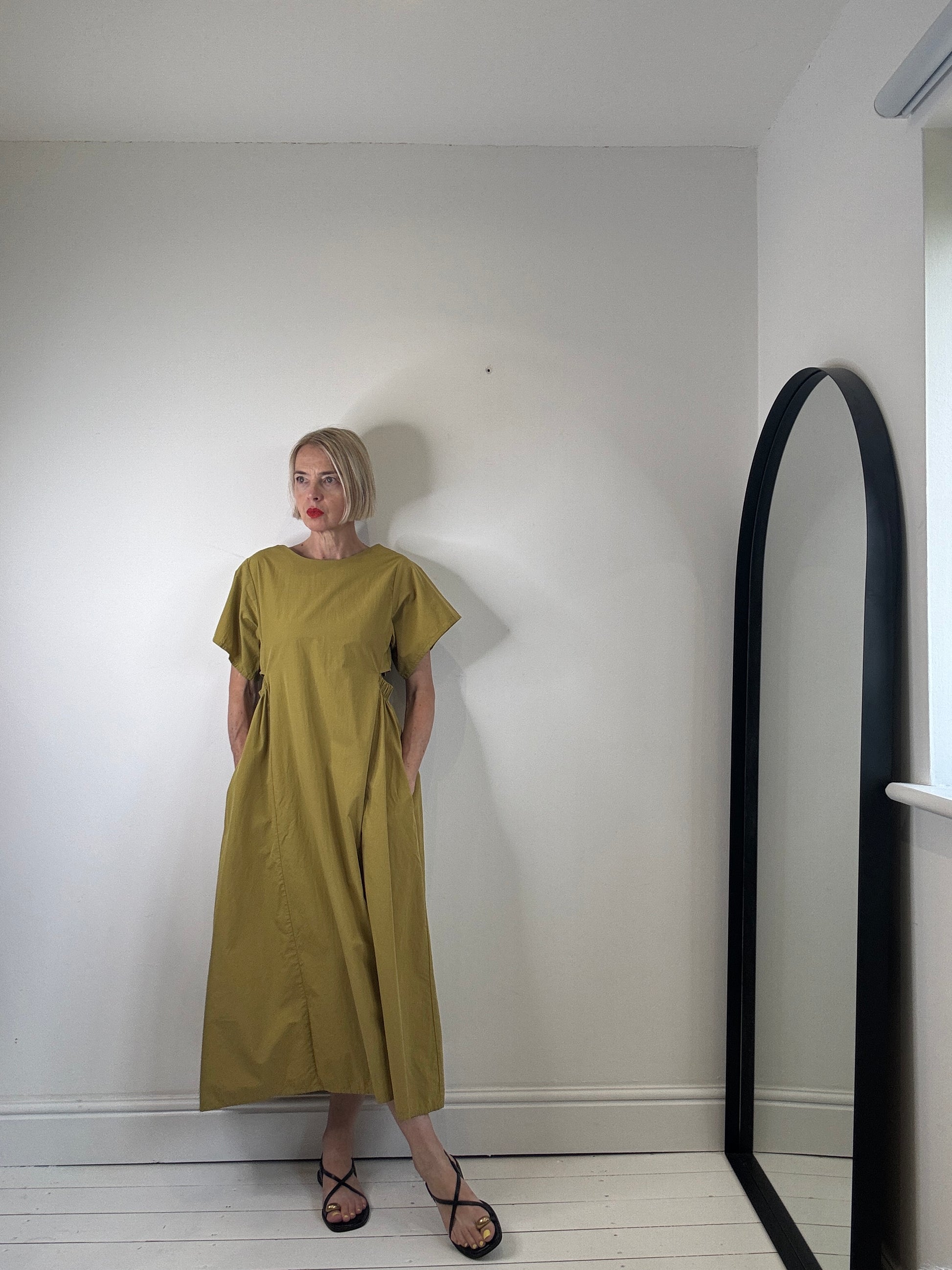 beaumont organic nathalia dress orgnaic cotton green preloved women's dress