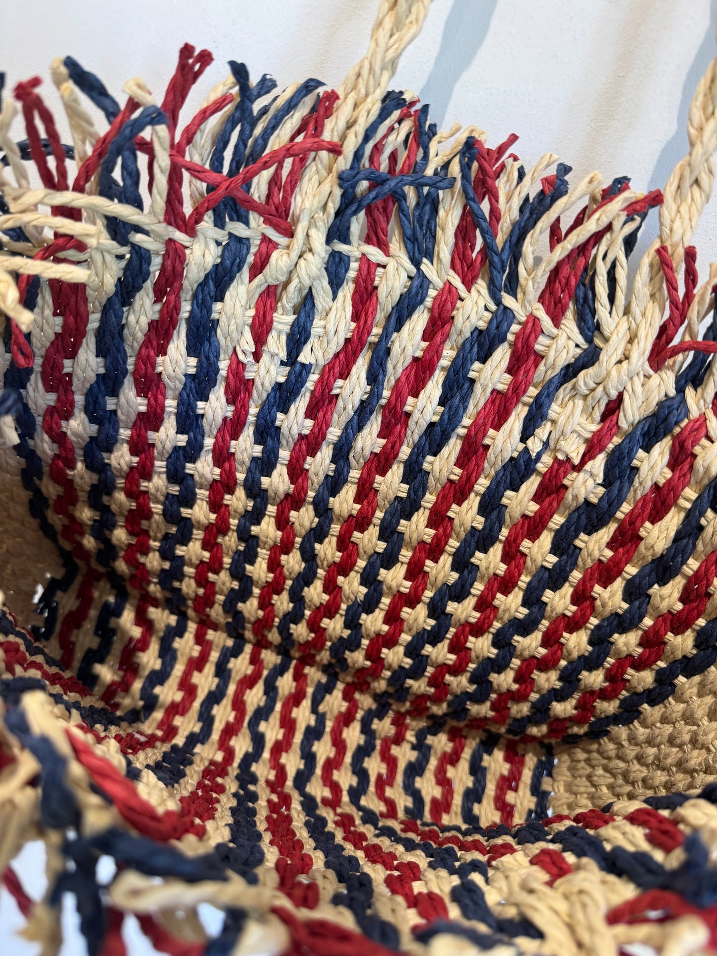 Fringe basket bag