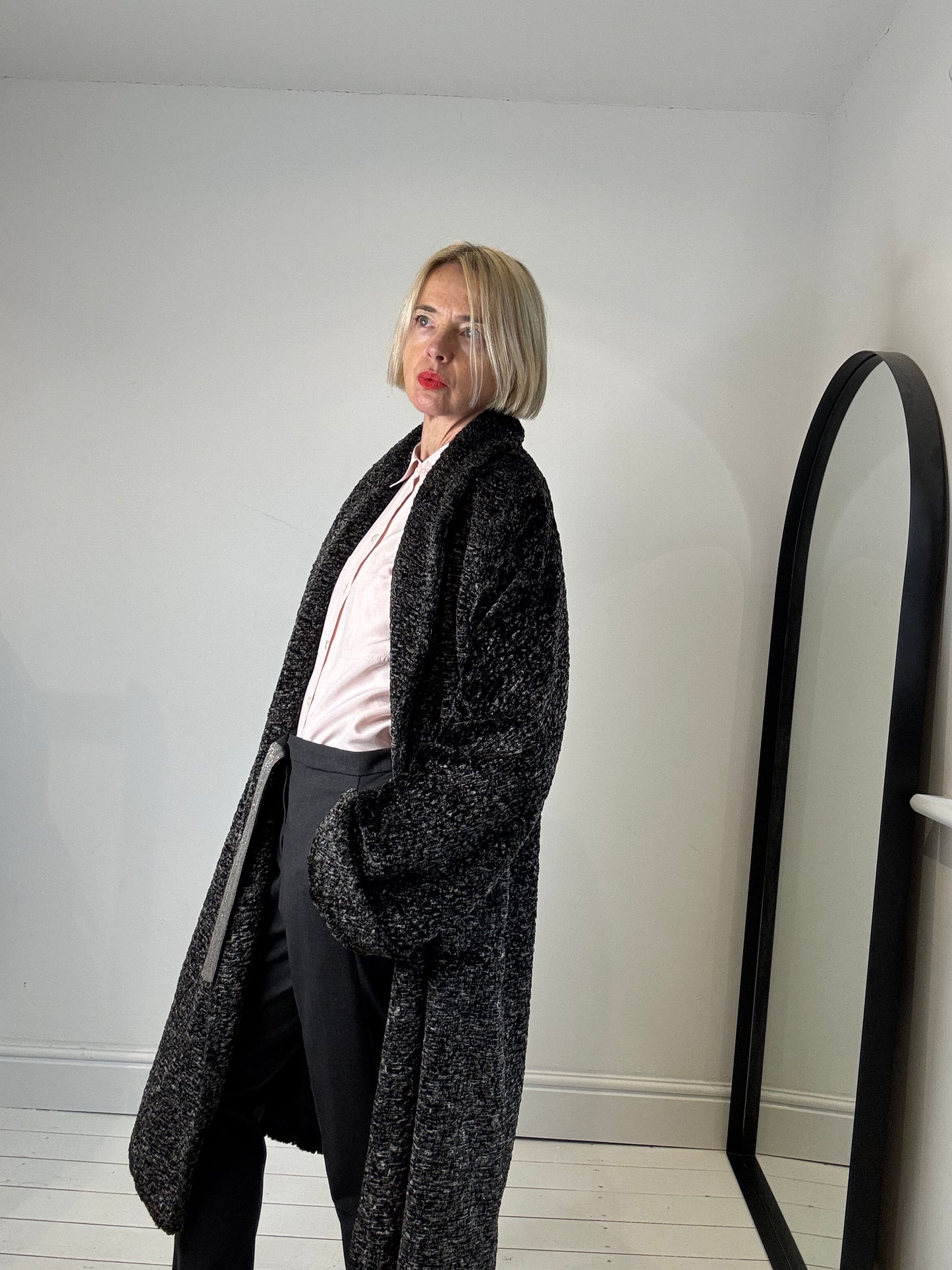 NICOLE FARHI shawl collar coat