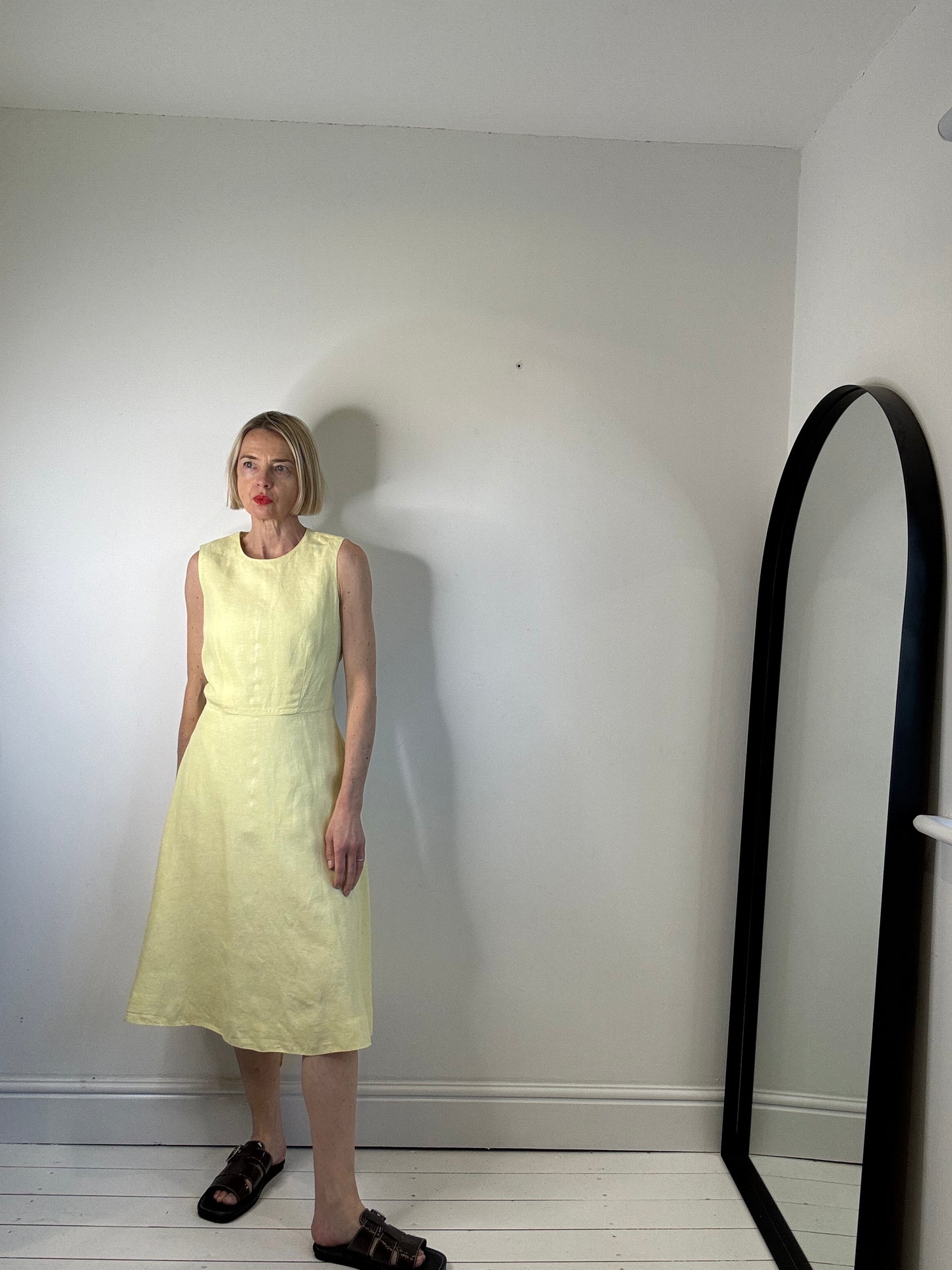 Linen bow dress