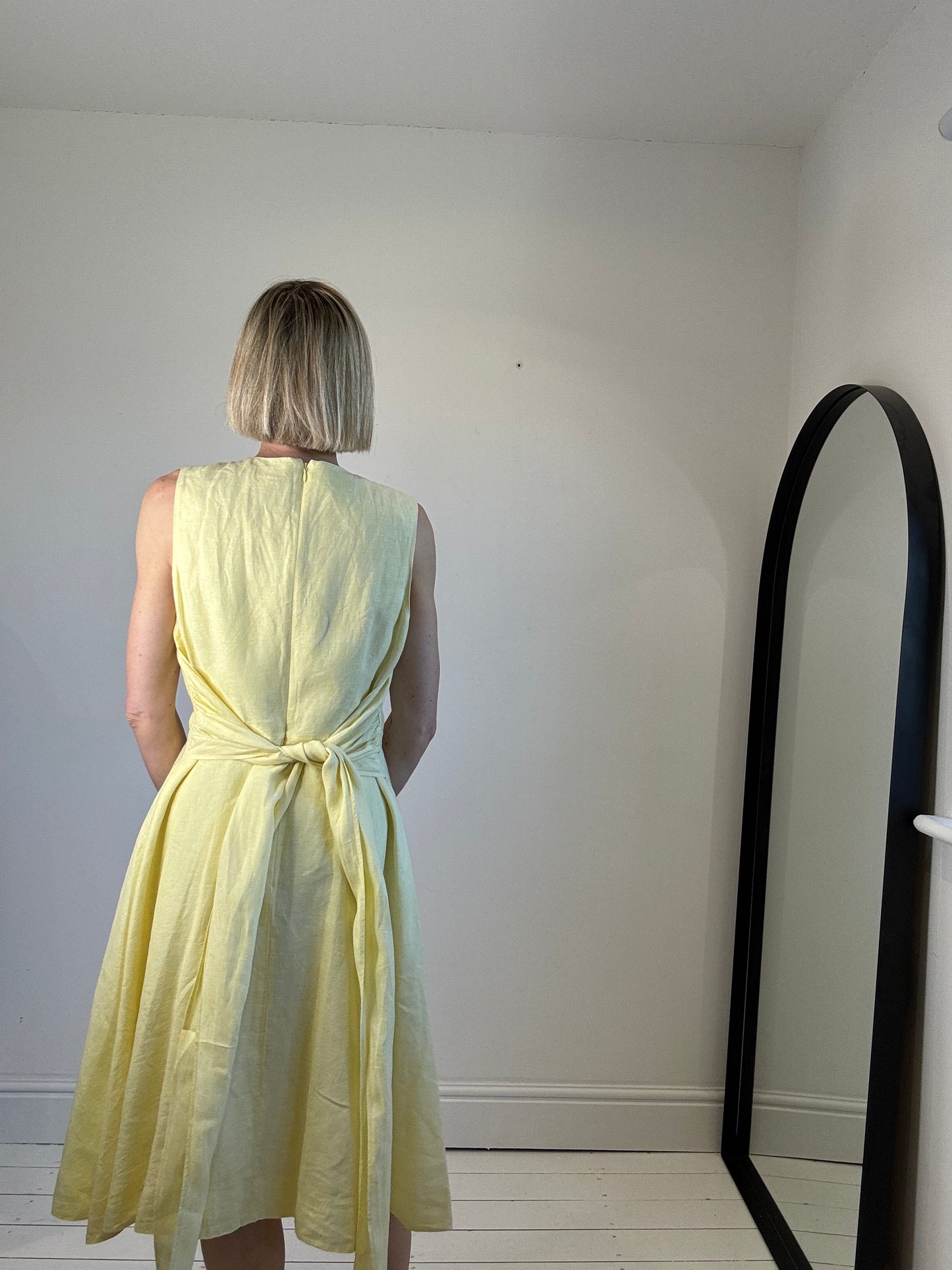 Linen bow dress