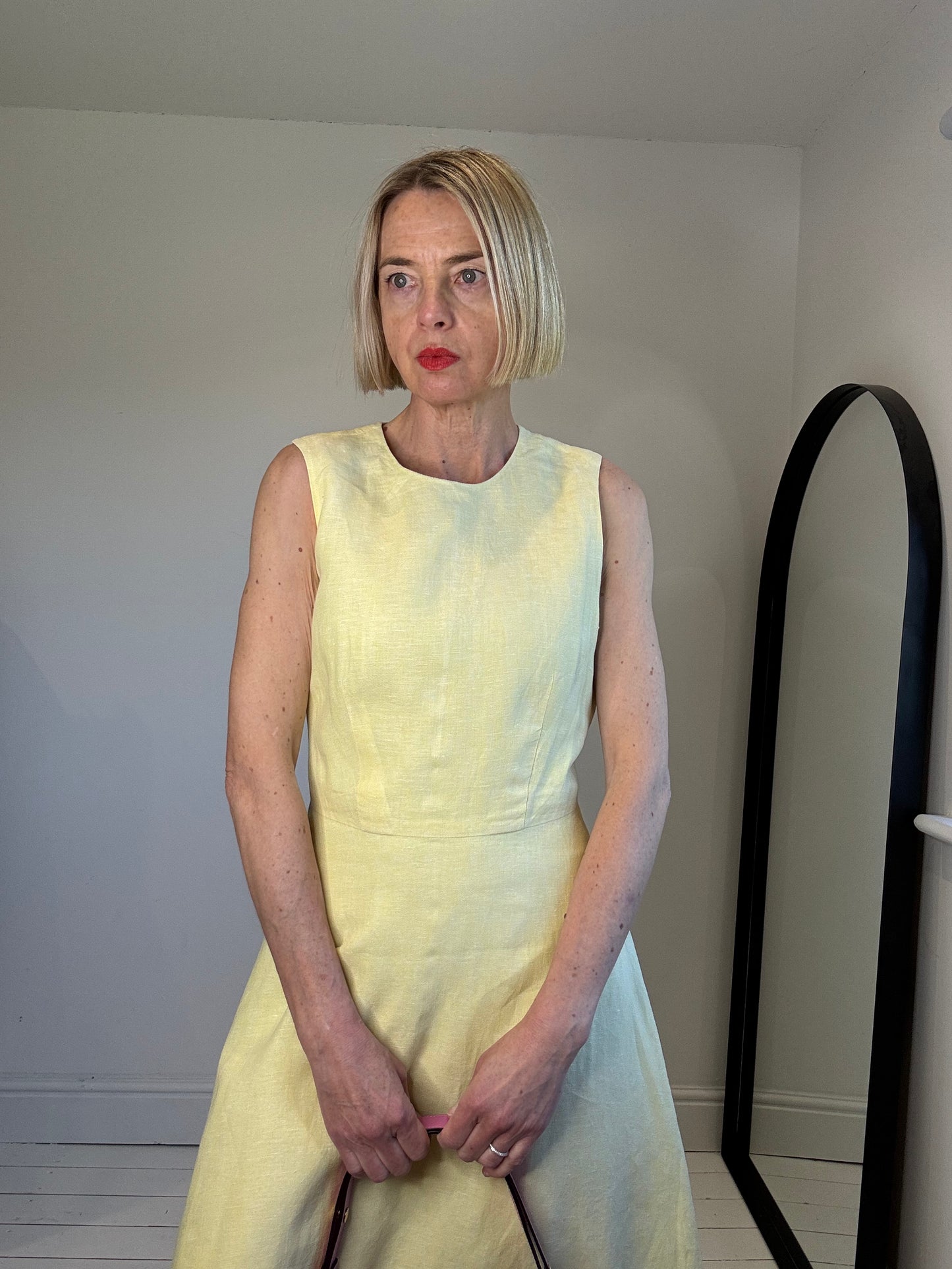 Linen bow dress