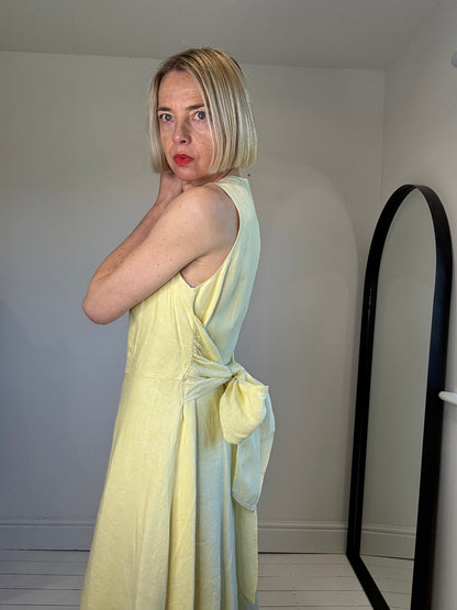 Linen bow dress