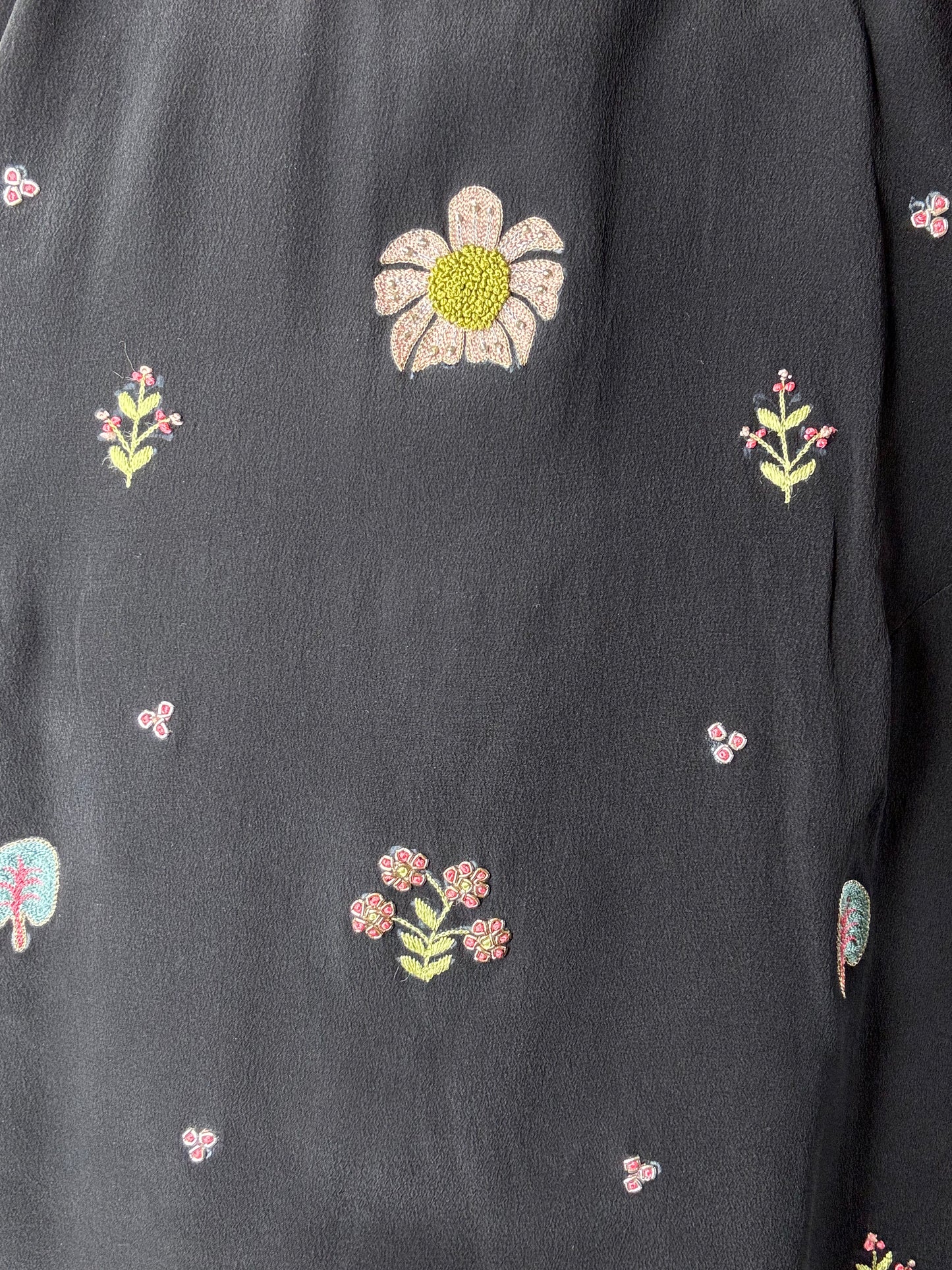 Silk hand embroidered top