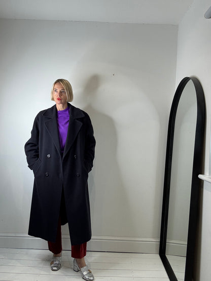 VINTAGE navy wool coat
