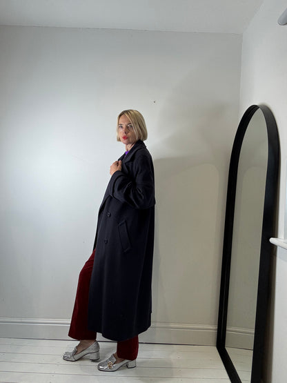 VINTAGE navy wool coat