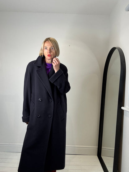 VINTAGE navy wool coat