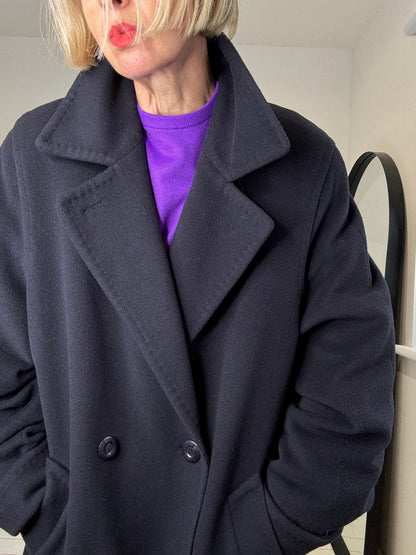 VINTAGE navy wool coat