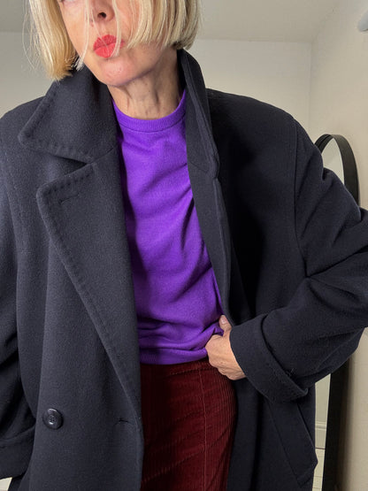 VINTAGE navy wool coat