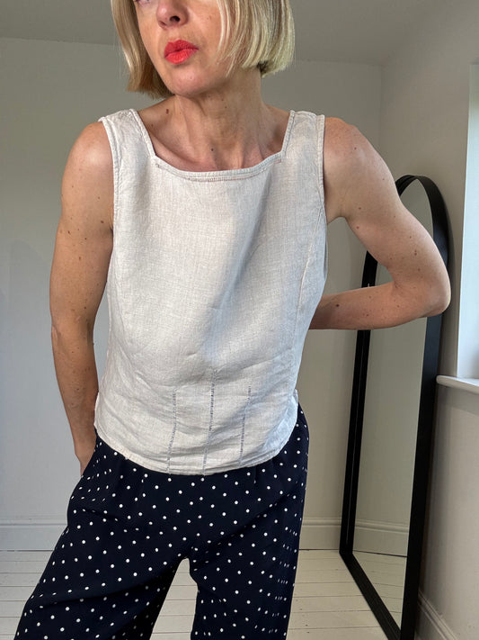 VINTAGE Platinum linen top