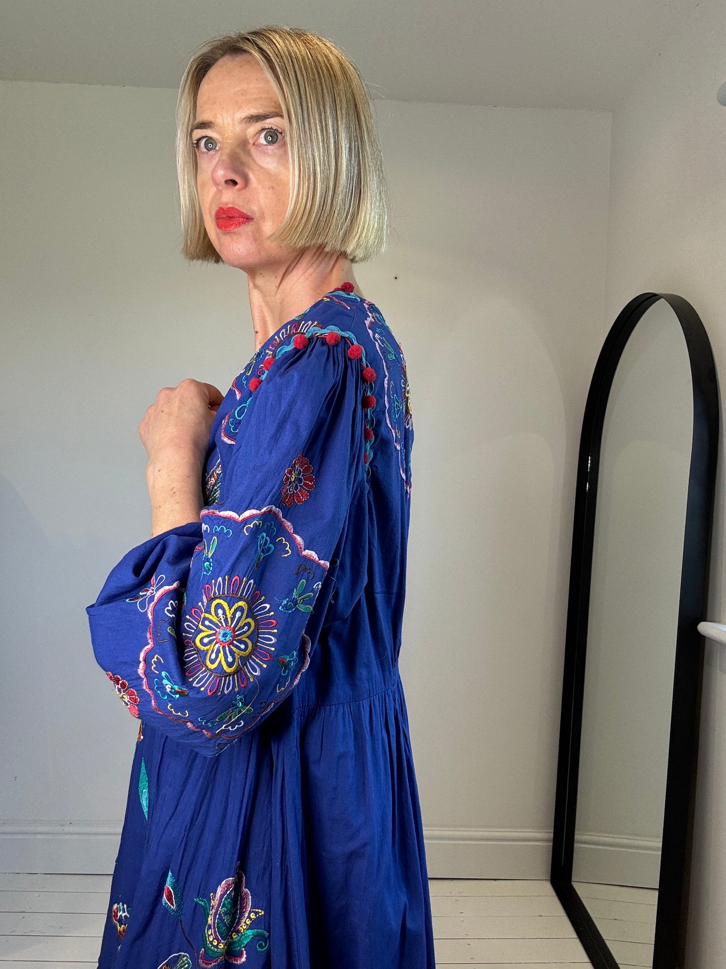 Embroidered Humming bird dress