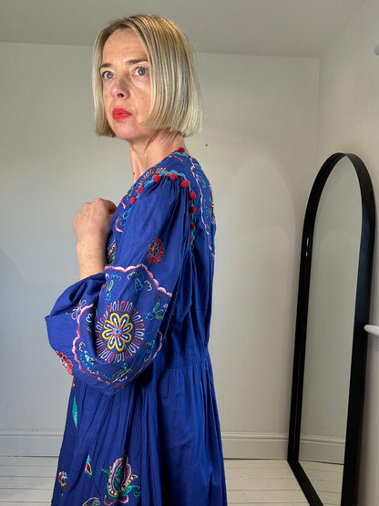 Embroidered Humming bird dress