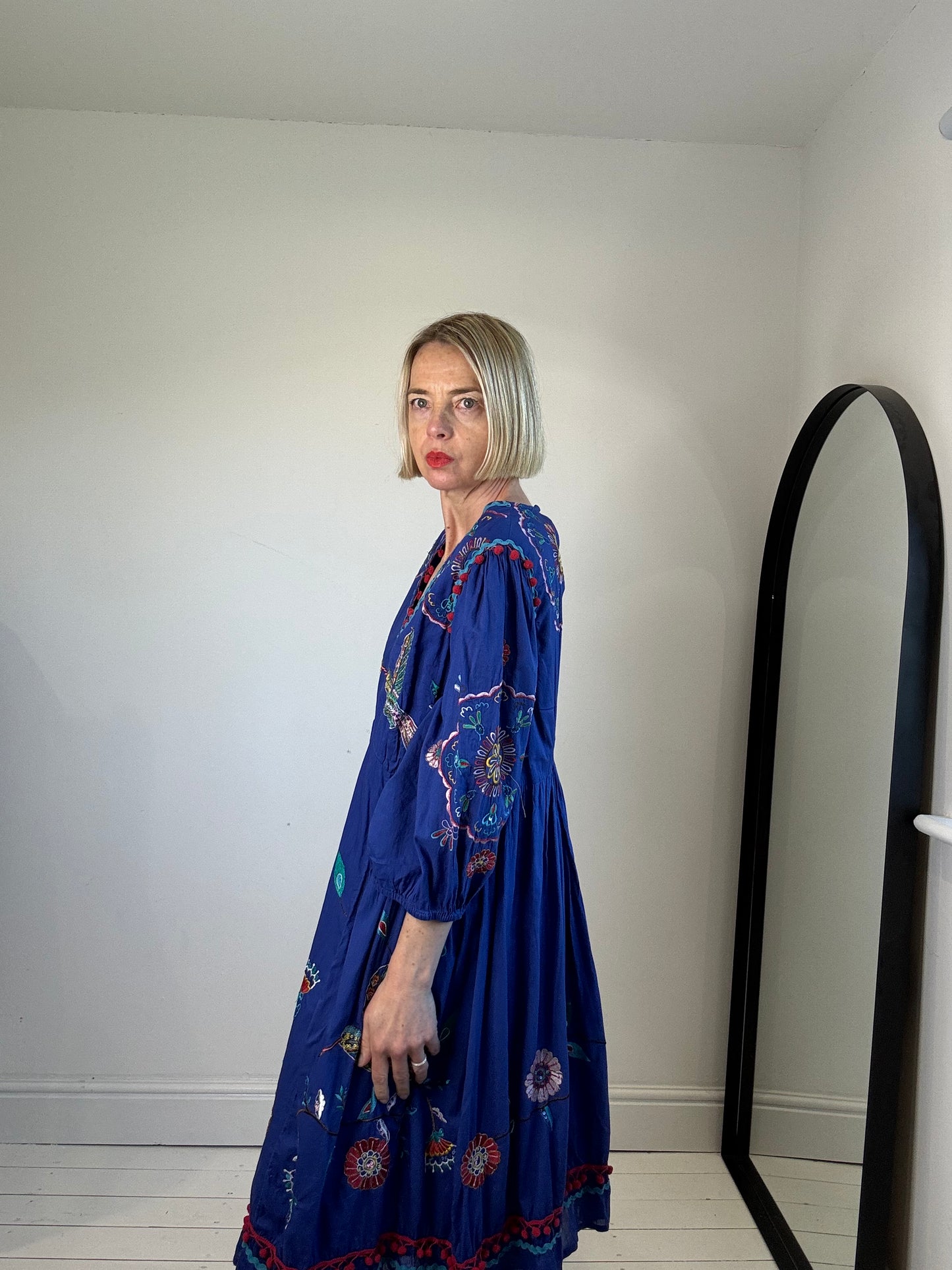 Embroidered Humming bird dress