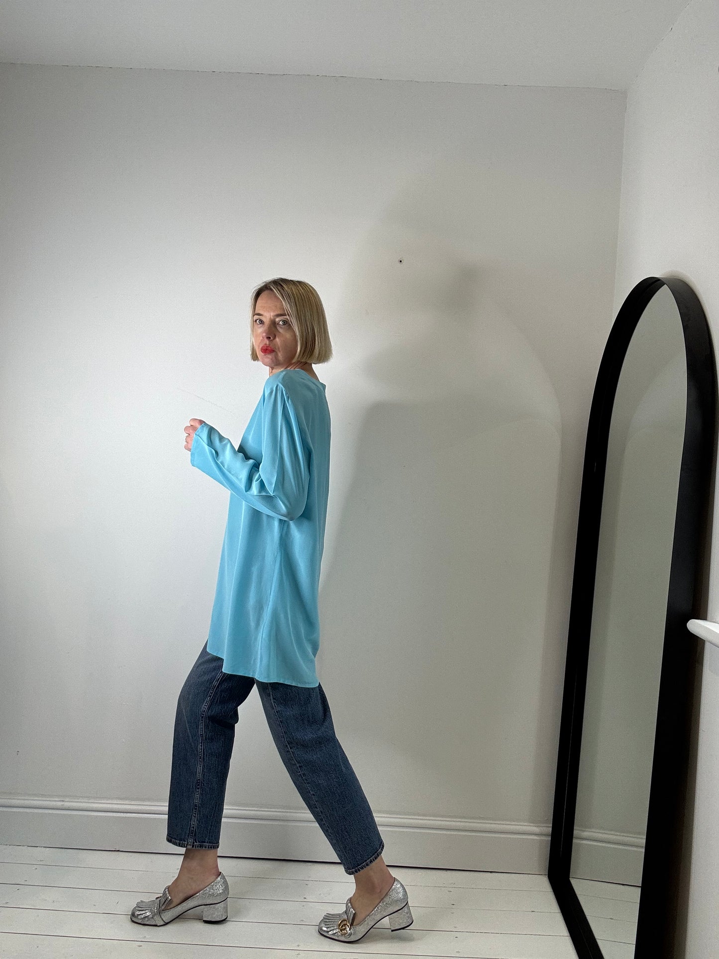 VINTAGE Silk tunic top