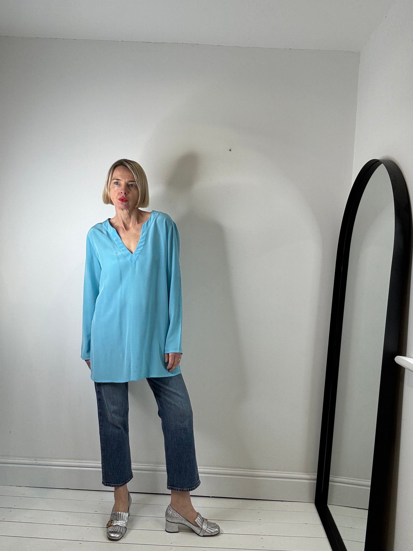 VINTAGE Silk tunic top